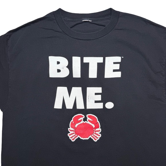 Hybrid Tees Other - Vintage Joe's Crab Shack - bite me funny restaurant food shirt